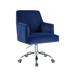 Everly Quinn Oluseun Velvet Office Chair, Swivel Computer Chair, Home Office Chair in Blue | 35 H x 23 W x 25 D in | Wayfair