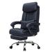 Wildon Home® Deidria Faux Leather Office Chair, Swivel Computer Chair, Ergonomic Task Chair in Gray/Blue | 47.64 H x 24 W x 19.6 D in | Wayfair