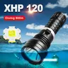 Super 8000LM XHP120 LED torcia subacquea luce subacquea Ultra luminosa potente torcia subacquea IPX8