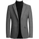 Men Jackets Autumn and Winter Plush Thickened Wool Suit Jacket Men's Black Woolen Jacket