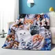 Cute Cat Microfiber Blanket Super Soft Throw Blankets For Bed Bedspread Sofa Decorative Camping