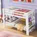 Twin over Twin Pine All-in-One Bunk Bed w/ Shelves & Built-in Ladder Upholstered Bed Frame No Box Spring Needed, Easy Assembly