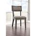 Rustic Solid Wood Fabric Padded Dining Chairs Set of 2, Modern Armless Side Chairs with Padded Backs, for Dining Room Furniture