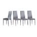 Modern Dining Chair Fireproof Leather Sprayed Metal Pipe Diamond Grid Pattern Restaurant Home Conference Chair Set of 4