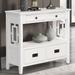 Farmhouse Wood Console Table 36" Entryway Table with 4 Storage Drawers & Shelves, Sofa Side Table for Living Room Kitchen