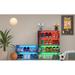 Shoe Storage Box, Wooden Stackable Shoe Storage Box with Sliding Glass Door, Shoe Organizer Storage Box with Rgb LED Light