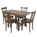 5-Piece Wood Drop Leaf Breakfast Nook Extendable Dining Table Set with 4 Ladder Back Chairs