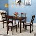 Espresso Dining Table Sets for 4, Square Table & 4 Dining Chairs