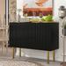 Modern Sideboard, Luxury Style Buffet Cabinet with Gold Metal Legs & Handles, Adjustable Shelves, Particle Board Console Table