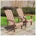 Patio Plastic Adirondack Chair Lounger for Lawn Balcony in Brown (2-Pack)