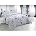 Marina Decoration Rich Printed Stitching Coverlet Bedspread Ultra Soft Summer Bedding Quilt Set, Modern Purple Floral