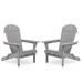 Wooden Outdoor Folding Adirondack Chair Set of 2