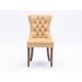 Velvet Upholstered Dining Chairs with Button Tufted Back and Nailhead Trim (Set of 2) on Solid Wood Legs