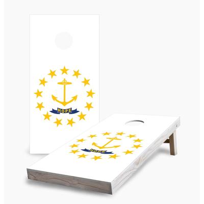Rhode Island State Flag Cornhole Game (Choose Wraps or Boards)