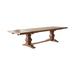 Som 94-126 Inch Dining Table, 2 Draw Leaf Extension, Pedestal, Brown Wood