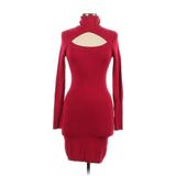 Planet Gold Casual Dress - Sweater Dress Turtleneck Long Sleeve: Burgundy Dresses - Women's Size 8