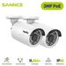 SANNCE 3MP PoE IP Security Camera for PoE NVR 2Pcs Outdoor Weatherproof Cameras with Smart IR LEDs Night Vision Motion Detection One-Way Audio Work with Alexa