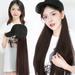 NUZYZ Hat Wig Creative Women 2 in 1 Long Straight Curly Hair Wig Hairpiece with Baseball Hat