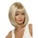 Ruanlalo Women Fashion Short Straight Hair Cosplay Party Bob Style Hair Evening Party Wig Light Golden