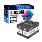 2 Black 950XL Ink Cartridges Replacement for HP 950 950XL Ink Cartridge Compatible for OfficeJet Pro 8000 Series 251dw 276dw Printers