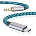 4 FT USB C to 3.5mm Audio Aux Jack Cable - Type C Adapter for Headphones and Car Stereo