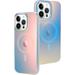 Designed for iPhone 14 Pro Max Case [Compatible with Magsafe] [Fluorescent Iridescent Color] Slim Shockproof Translucent Matte Protective Phone Case for Women Girls 6.7 Inch 2022