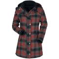 Black Premium by EMP Short Coat - Checkered short coat - S to 5XL - for Women - black-red