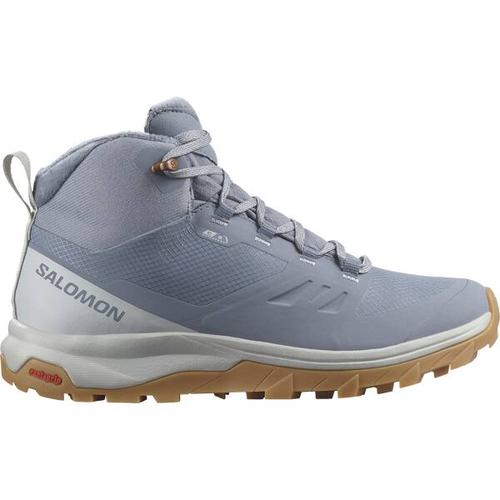 SALOMON Damen Trekkinghalbschuhe SHOES OUTsnap CSWP W Flint/Prlblu/Gum3, Größe 42 ⅔ in Grau