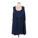 Torrid Casual Dress - A-Line Scoop Neck Sleeveless: Blue Print Dresses - Women's Size 3X Plus