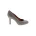 Kelly & Katie Heels: Pumps Stilleto Cocktail Party Gray Print Shoes - Women's Size 10 - Round Toe