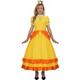 ZIFUNMUR Women Princess Peach Daisy Costume Dress Outfit With Crown Adult Super Brothers Gown Ball Halloween Cosplay Dress (Yellow, X-Small)