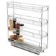 OCG 4-Tier Pull Out Kitchen Cabinet Spice Rack Holder Shelves (8" W x 21" D), Slide Out Slim Storage Wire Baskets for Storage Organization, Narrow Pull Out Storage for Narrow Space