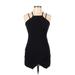 Lulus Casual Dress - Bodycon Halter Sleeveless: Black Print Dresses - Women's Size Large
