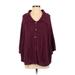 Croft & Barrow Cardigan Sweater: Burgundy Polka Dots Sweaters & Sweatshirts - Women's Size Small