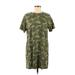 Old Navy Casual Dress - Mini Crew Neck Short sleeves: Green Camo Dresses - Women's Size Medium