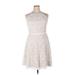 Maggy London Casual Dress - Party Halter Sleeveless: White Solid Dresses - Women's Size 14