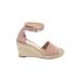 Vince Camuto Wedges: Pink Solid Shoes - Women's Size 7 1/2 - Open Toe