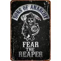 Metal Tin Sign Sons of Anarchy Fear The Reaper placca Poster Farm Home Coffee Shop decorazione della