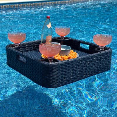 Sunjoy Floating Pool Tray 36x24'' Aluminum Frame Pool Accessory Tray