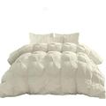 PPDMBIUU Hypoallergenic 1000 TC Pinch Pleated Down Alternative Comforter Oversized King Plus (128x120) 5 Pc ( 1pc Comforter & 2 pcs Pillow White