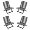 Adirondack Chair Folding Xavier Chair Set of 4 HDPE Plastic Portable Outdoor Chairs One step Assembly Plastic Adirondack Chair for Beach Poolside Fishing Fire Pit Camping Patio Garden Indoors Grey