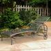 Pemberly Row Iron Patio Chaise Lounge in Pewter