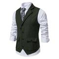 Men s Pure Color Business Suit Vests Tuxedo Suit Waistcoat Vest Single-breasted Slim Fit Jacket Sleeveless Coat Fahsion Casual Regular Fit Jackets for Wedding Party