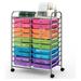 BULYAXIA 20-Drawer Rolling Storage Cart Utility Storage Organizer Cart for Tools Scrapbook Paper Craft Multipurpose Storage Trolley on Wheels for Home Office School (Rainbow)