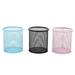 TOYMYTOY 3pcs Metal Pen Pot Round Iron Mesh Pencil Holder Desktop Pencil Container