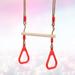 Wooden Trapeze with Plastic Rings 1 Set Wooden Trapeze Swing Bar with Plastic Rings Adjustable Rope Swing Set Swing Equipment Fitness Rings (Random Color)