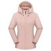 snowsong Womens Jacket Fall Outfits Ladies Solid Hooded Slim Pocket Single Layer Outdoor Jacket Mountaineering Jacket Raincoat Windbreaker Jacket Womens Coats Pink 3XL