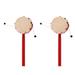 2pcs 7cm Sheepskin Drumhead Rattle-drums Wooden Red Handle Shaking Drum Early Educational Traditional Toy Musical Instruments for Kids