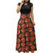 Floleo Party Dresses For Women Sexy Elegant Short Sleeve Long Dress Print Dresses Colorful Short Sleeve Beach Casual Maxi Sundress