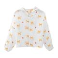 Eashery Girls Winter Jacket Little Big Girls Spring Autumn Denim Jacket Long Sleeve Cotton Pullover Girls Jacket (White 6-7 Years)